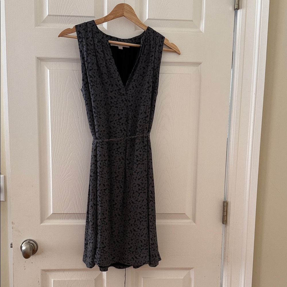 LOFT Black Patterned Mini Dress